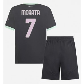 Billiga AC Milan Alvaro Morata #7 Tredjeställ Barn 2024-25 Kortärmad (+ Korta byxor)